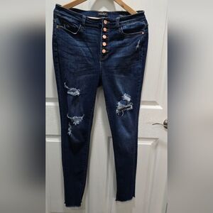 Distressed Blue Jeans